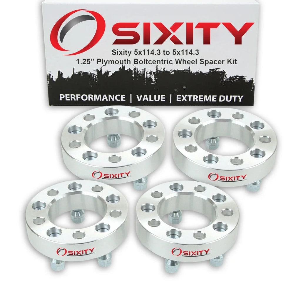 4 pc 1.25" 5x114.3 Wheel Spacers with 1.25in Studs Lugs B723