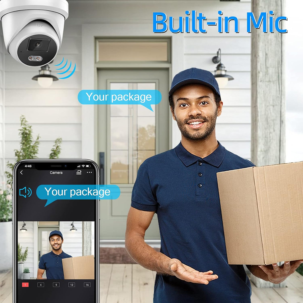 4MP Full-time Color Network Camera with Built-in Microphone, Micro SD Slot W63357