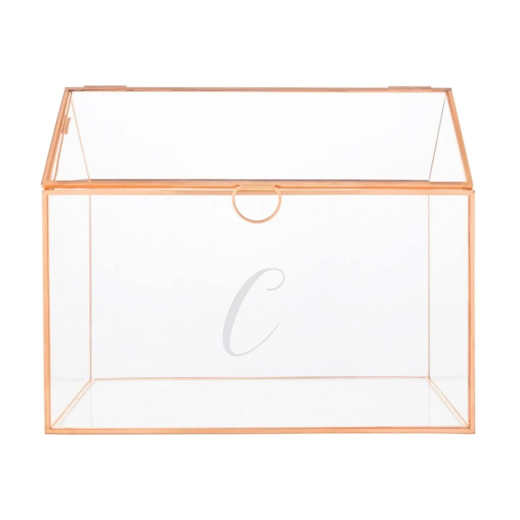 Rose Gold Wedding Glass Terrarium Card Holder D547