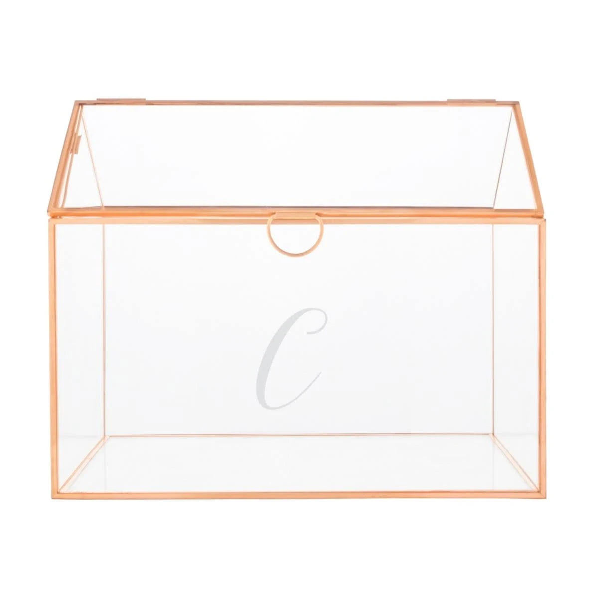 Rose Gold Wedding Glass Terrarium Card Holder D547