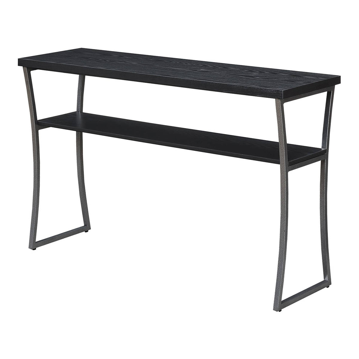 Black Woodgrain/Gray Console Table B8078