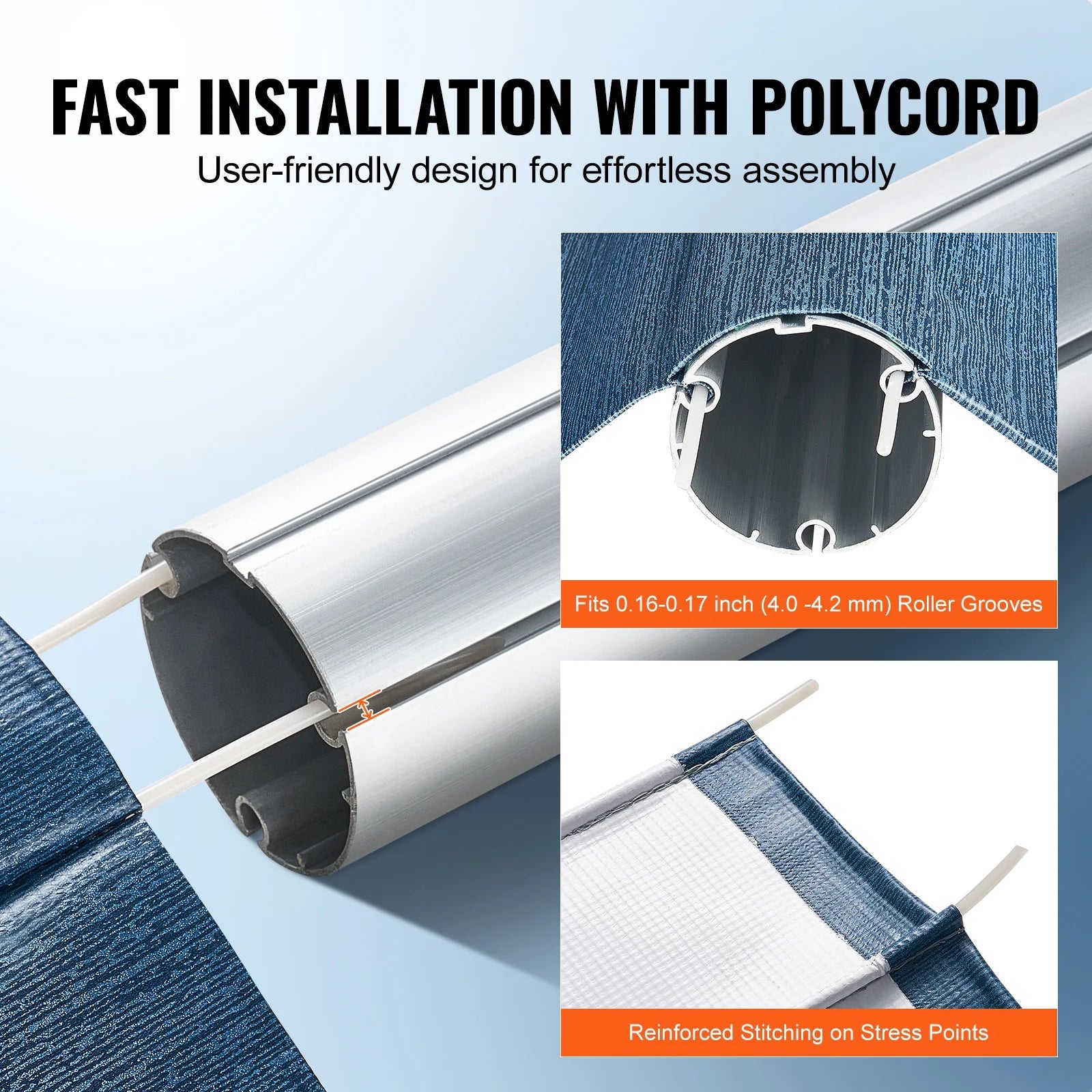 17' RV Awning Replacement Waterproof PVC Fabric T5718