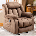 Camel Fabric Massage Rocker Recliner with Heat and Vibration Q96095