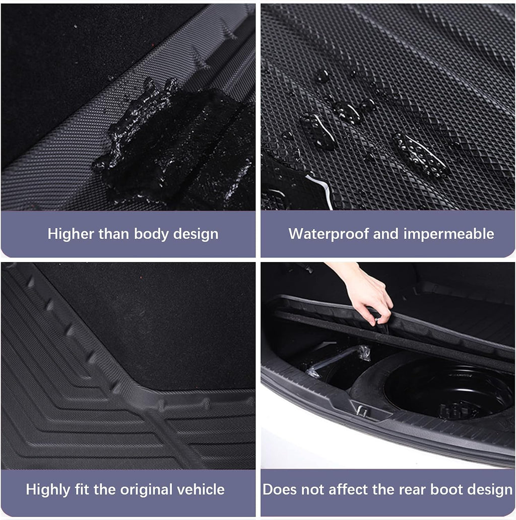 Black TPO Waterproof Rear Cargo Tray Trunk Floor Mat S520