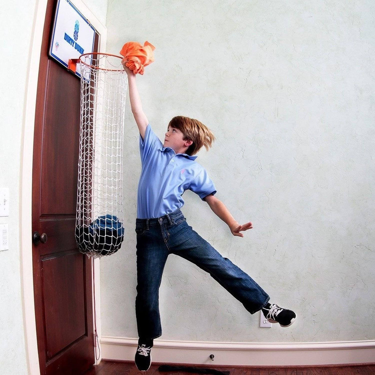 Over-The-Door Basketball Hoop Laundry Hamper X8104