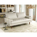 White Faux Leather Square Arm Sofa F77661