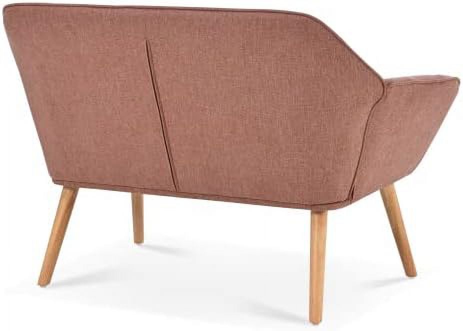 Blue Linen 2-Seat Loveseat Sofa with 2 Pillow T602