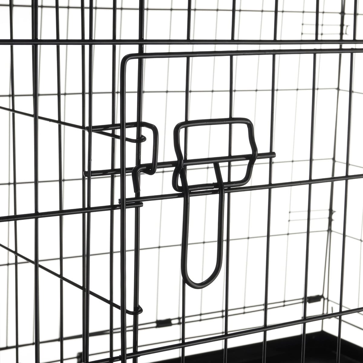 Black Collapsible Dog Crate with Divider Wall Panel W654
