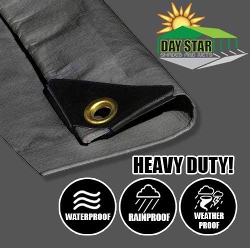 16'X30' Extra Heavy Duty 12 mil Silver Tarp 3 Ply Coated Reinforced Canopy 6 oz 3 Layer O4937