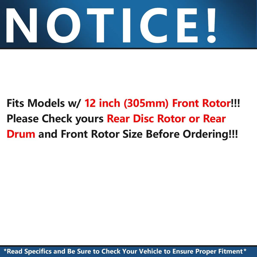 12.01" 6-Lug Front Disc Rotors Brake Pads C119529