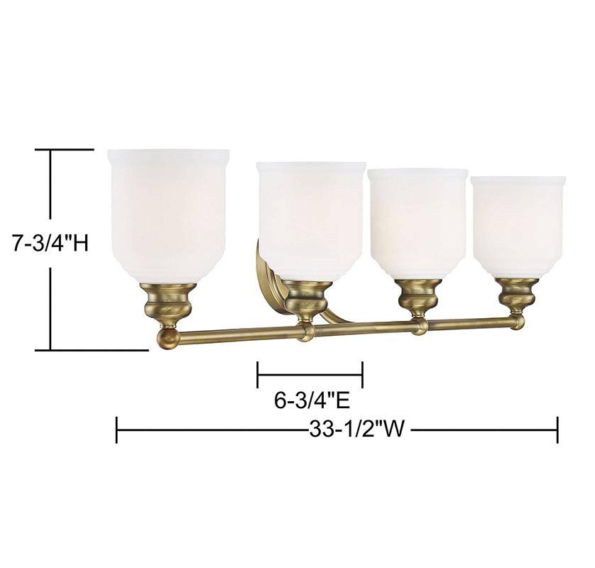 4 Light Bath Bar in English Bronze L41626