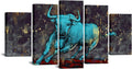 Teal Bull Canvas Art Print Ready to Hang S643