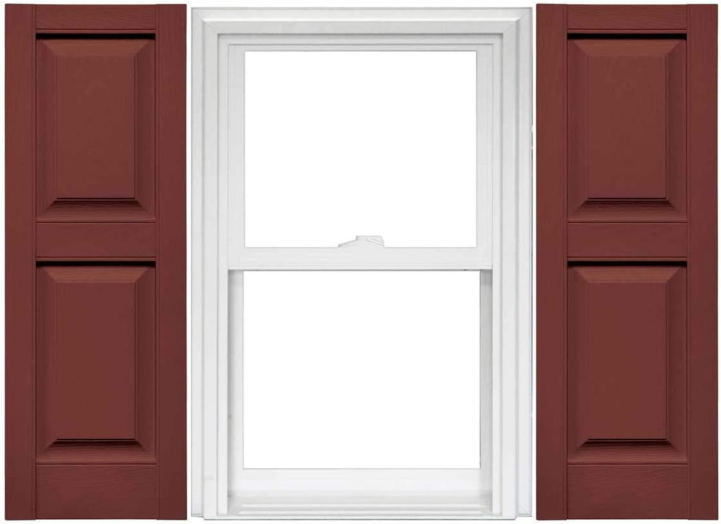 Raised Panel Vinyl Shutters (1 Pair) - 14.75 x 75 Musket Brown J865383