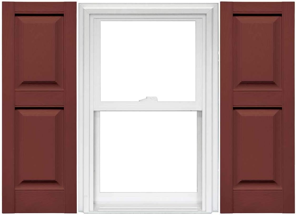 Raised Panel Vinyl Shutters (1 Pair) - 14.75 x 75 Musket Brown J865383