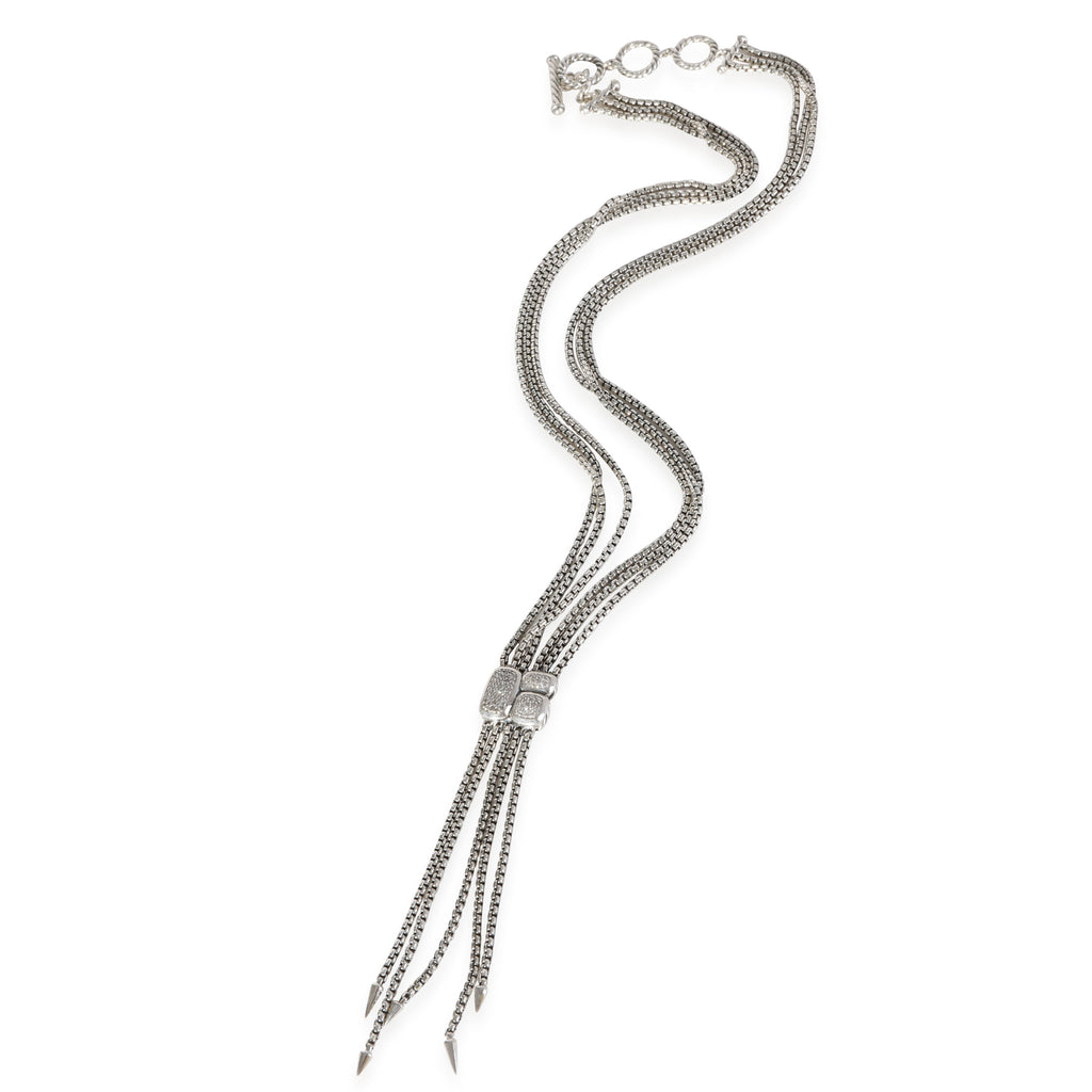 Sterling Silver Confetti Diamond Lariat Necklace M744
