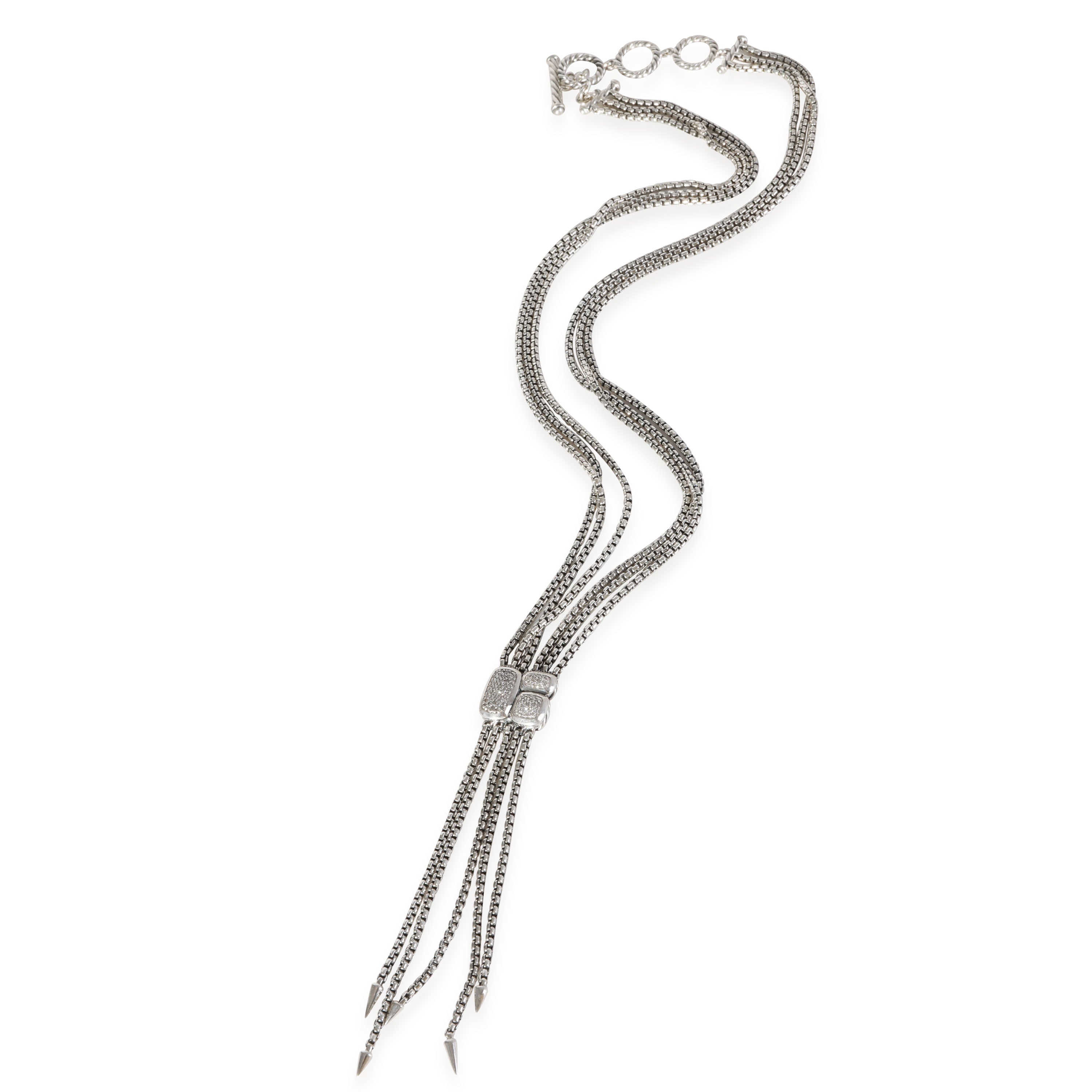Sterling Silver Confetti Diamond Lariat Necklace M744