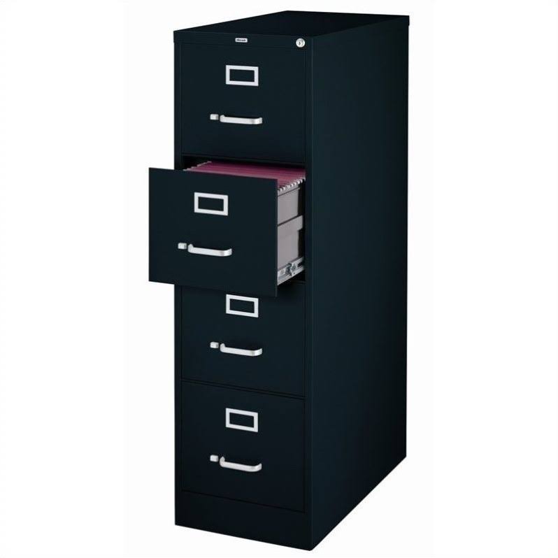 2 Piece 4 Drawer and Mobile 2 Drawer File Cabinet in Black Z339
