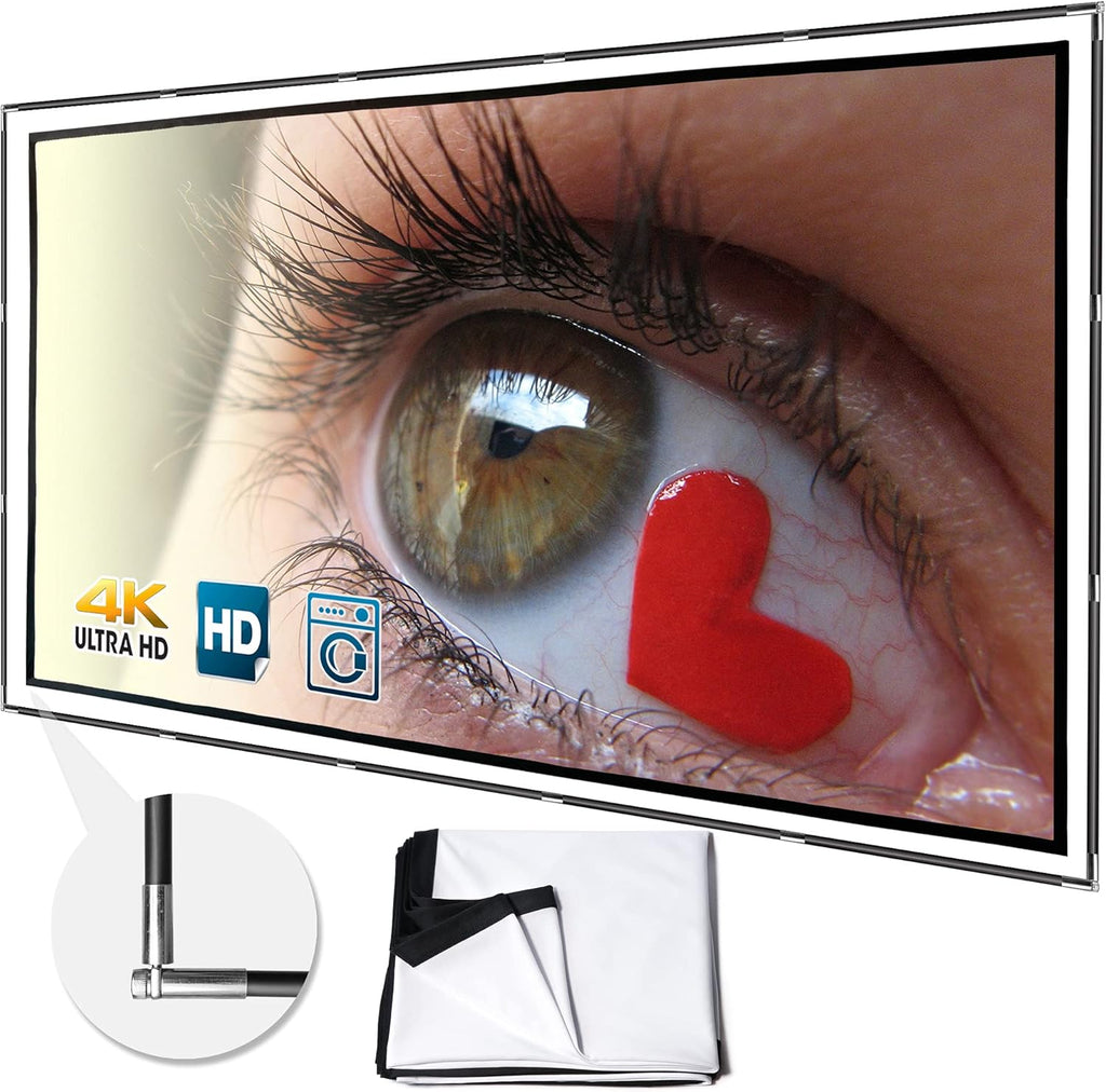 Foldable Projector Screen 120 inch 16:9 HD 4K Anti-Crease Black Backing Portable Projection Screen Pack of 2 M470