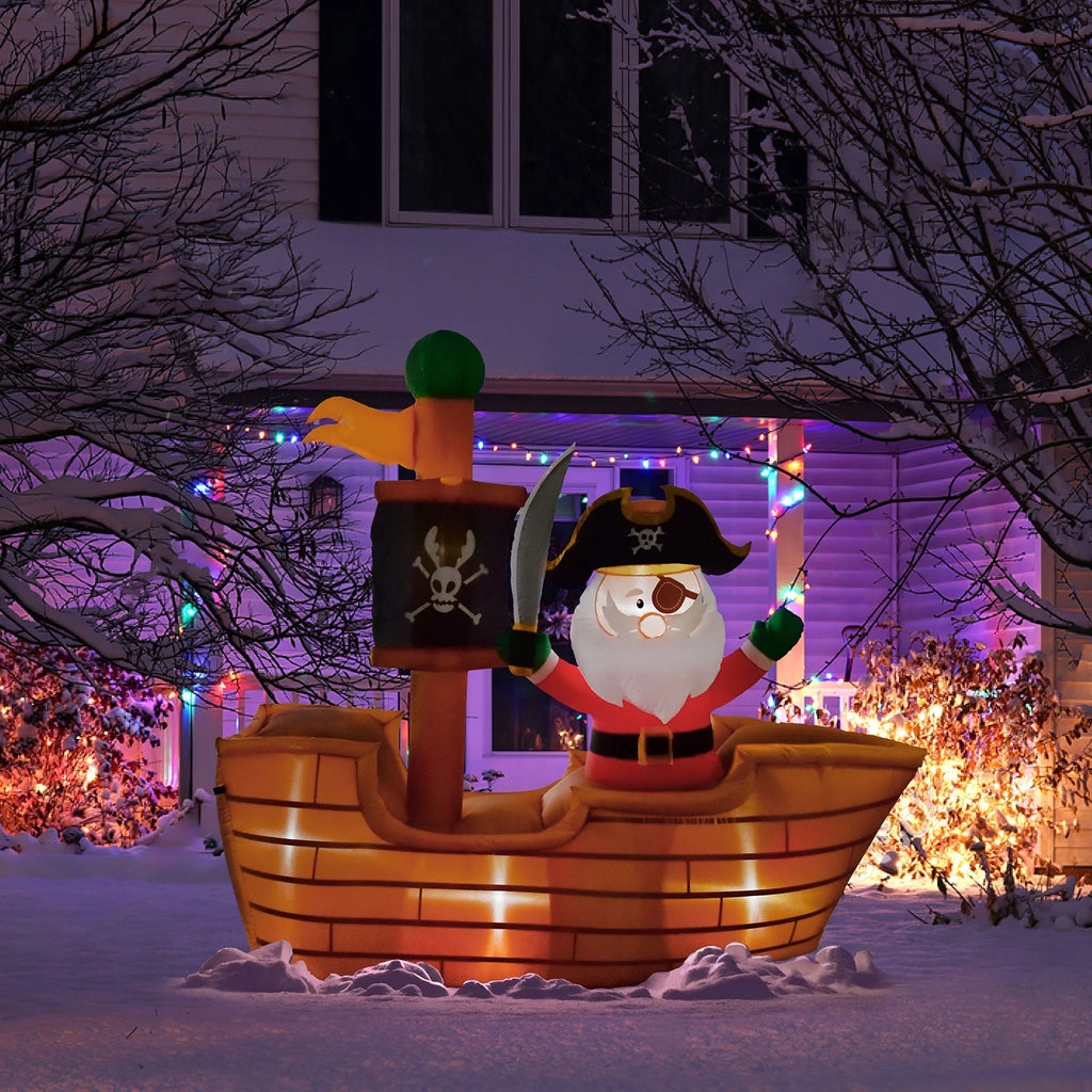 6' Pirate Santa Christmas Inflatable P981