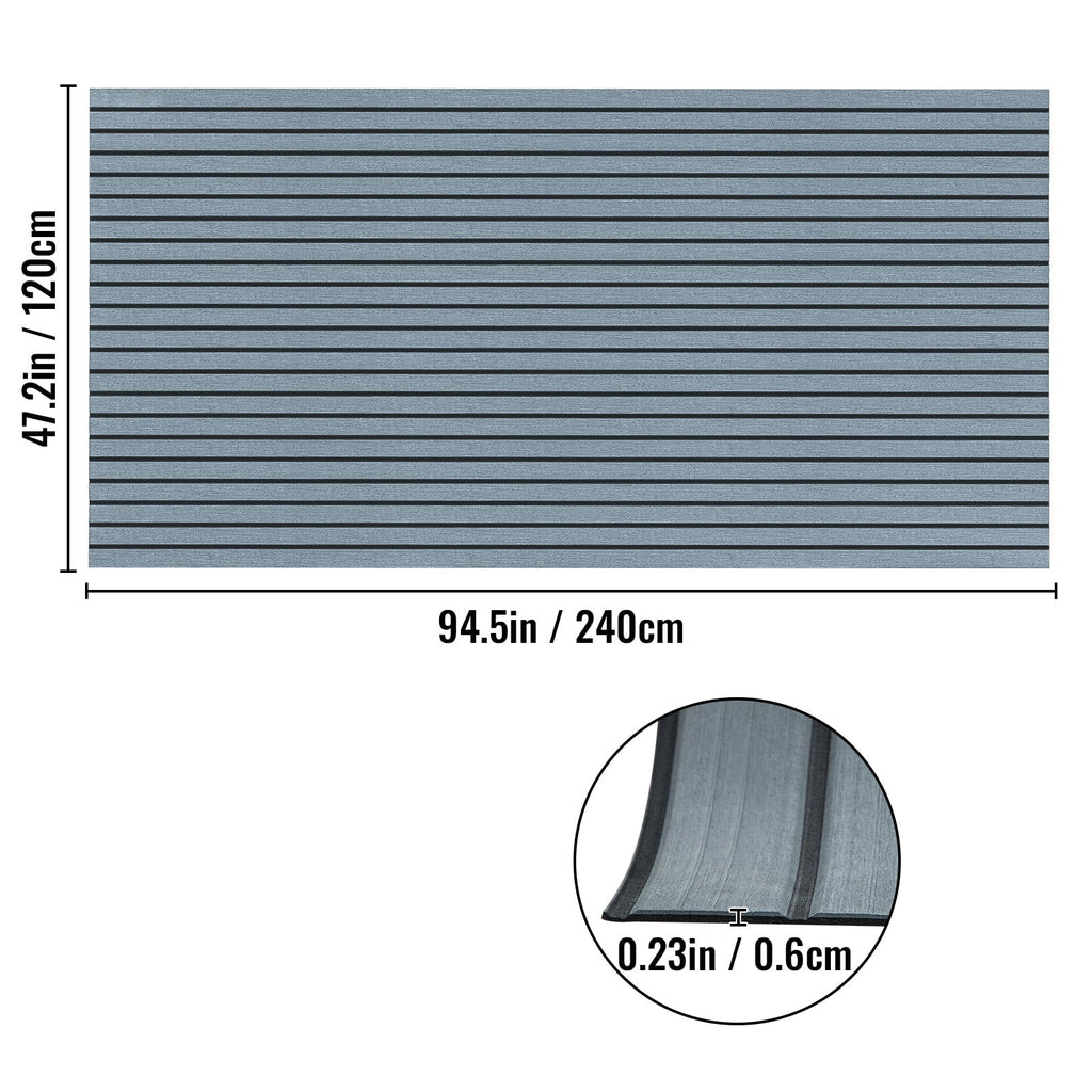 94.5 X 47.2 Inch EVA Foam Faux Teak Boat Decking Sheet 5MM Thick Non-Skid Self-Adhesive X9749