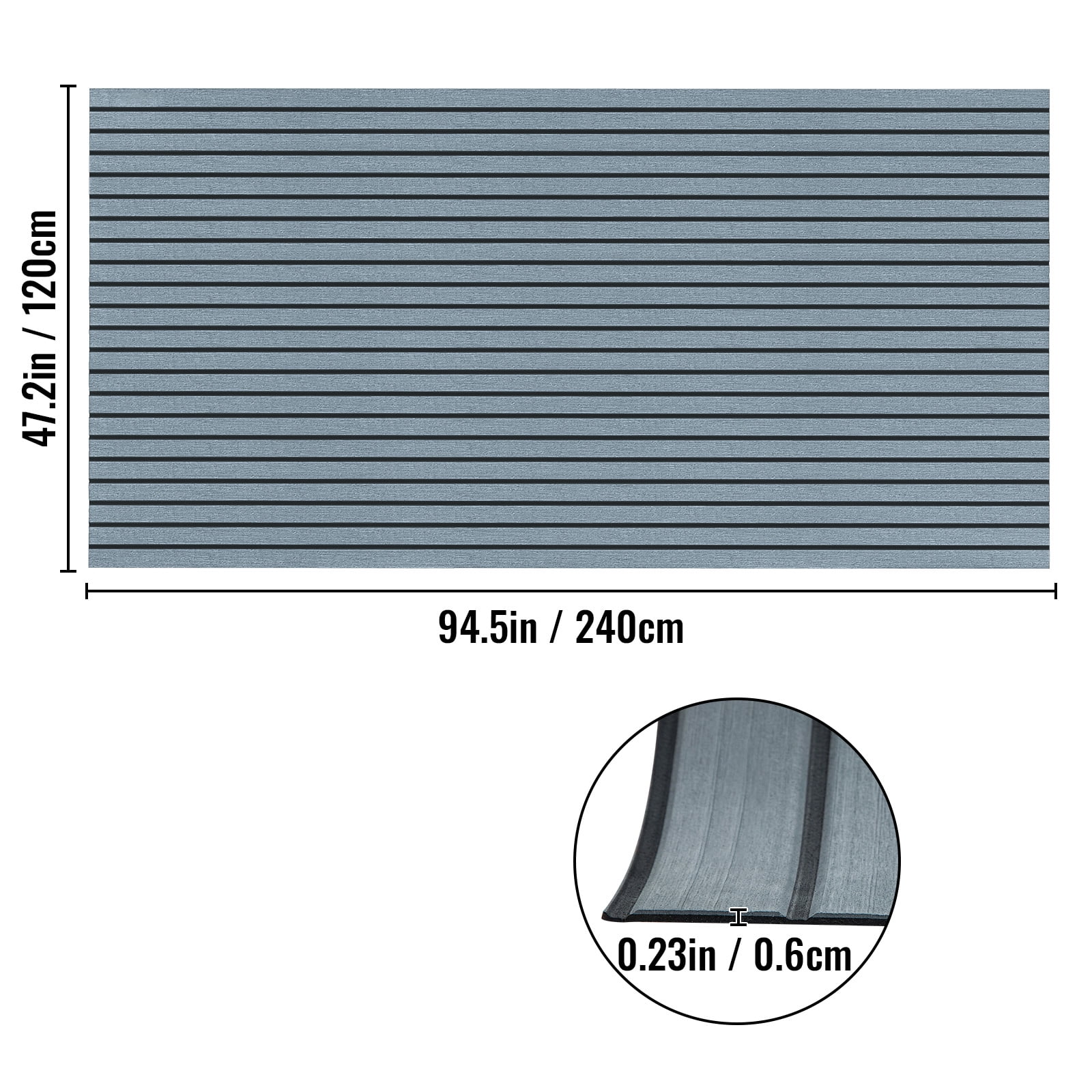 94.5 X 47.2 Inch EVA Foam Faux Teak Boat Decking Sheet 5MM Thick Non-Skid Self-Adhesive X9749
