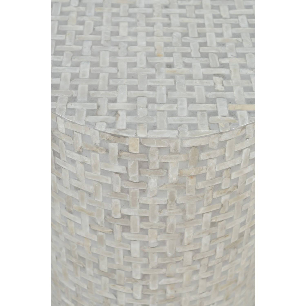 Gray Basketweave Accent Table T705