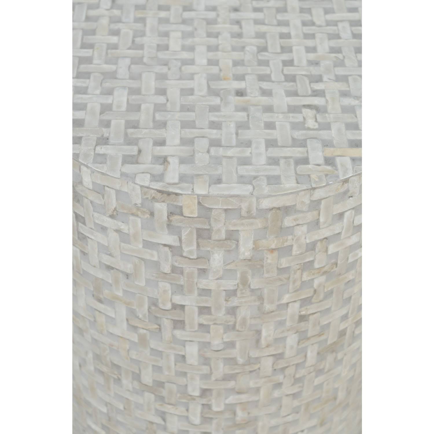 Gray Basketweave Accent Table T705
