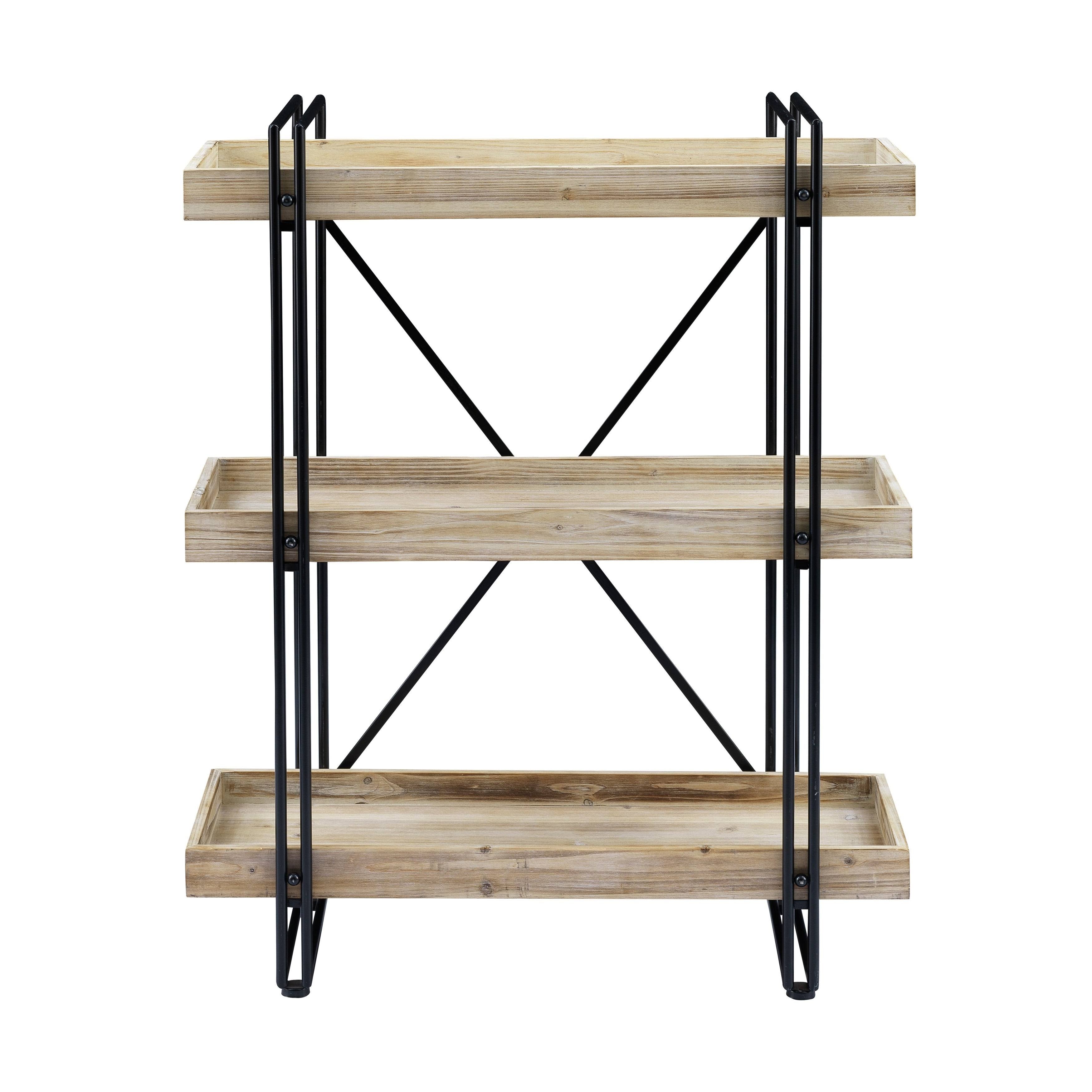 White Washed Natural Bookcase I1789