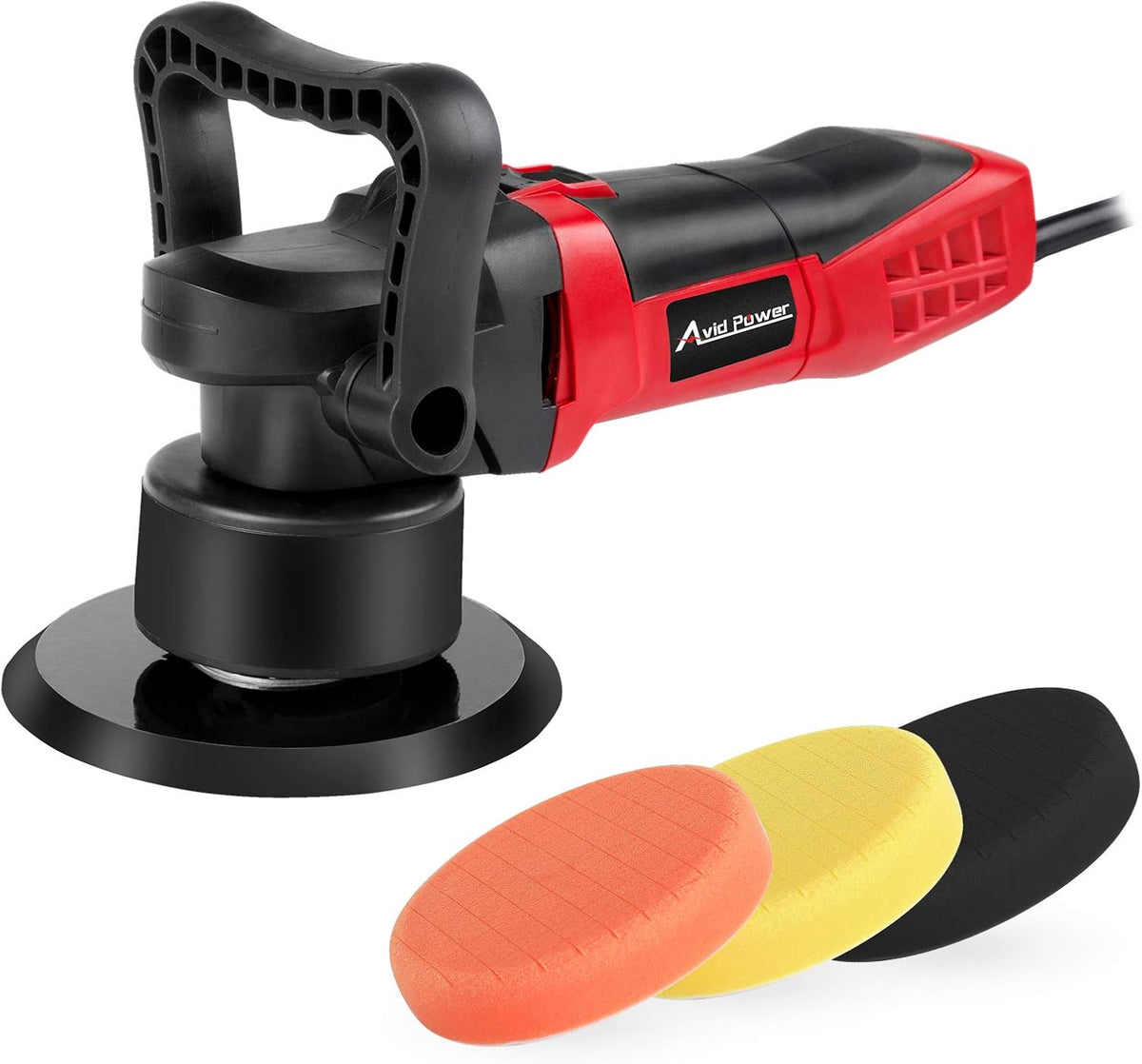 6-inch Dual Action Random Orbital Car Buffer Polisher with Variable Speed, 3 Foam Pads E746857