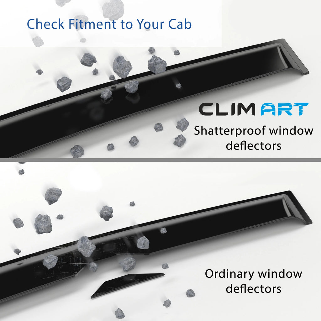 4pcs Tape-on Window Deflectors for Chevrolet Silverado/GMC Sierra 2007-2013 Extended Cab O595240