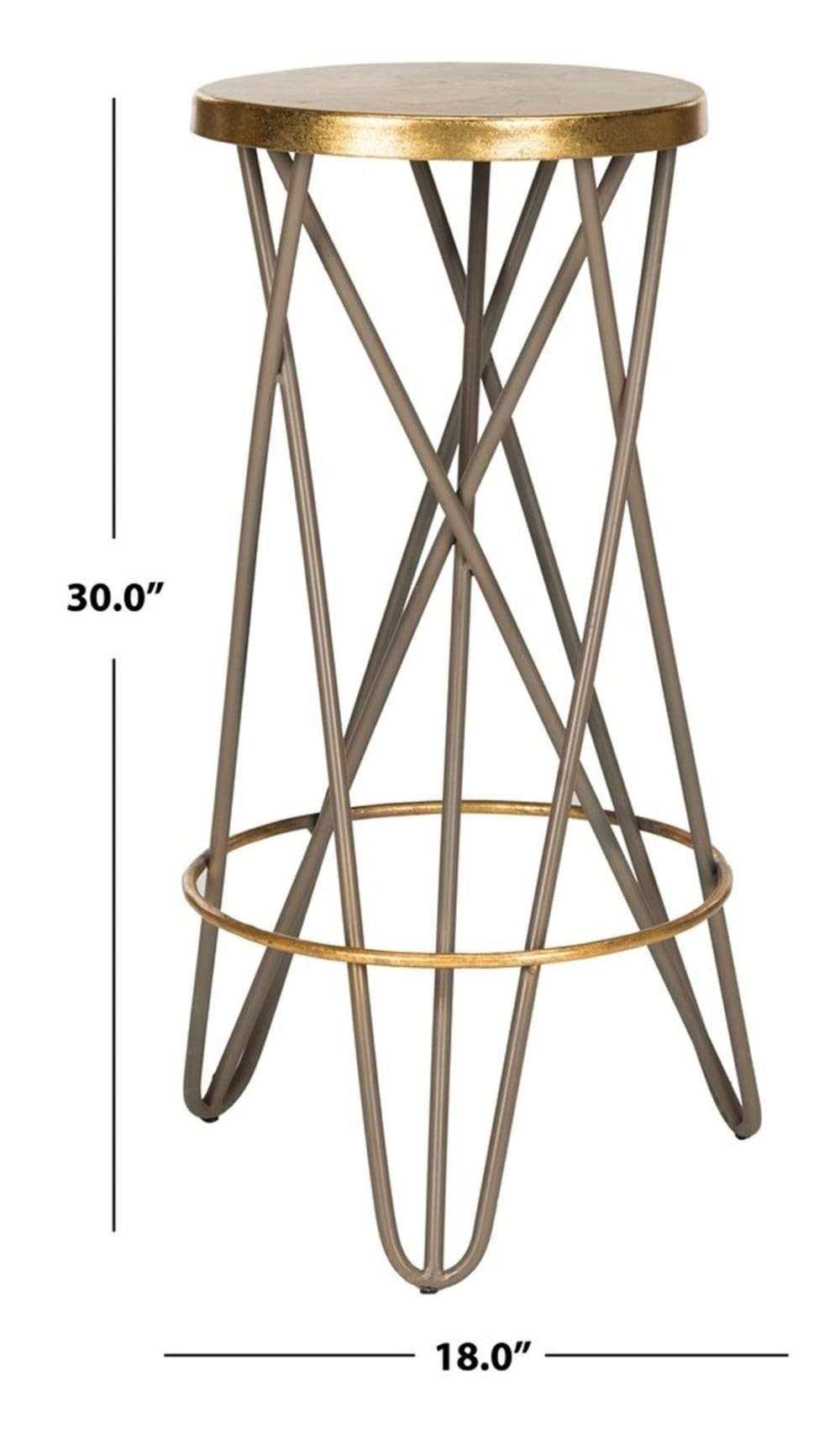 White Gold Leaf Bar Stool C175527