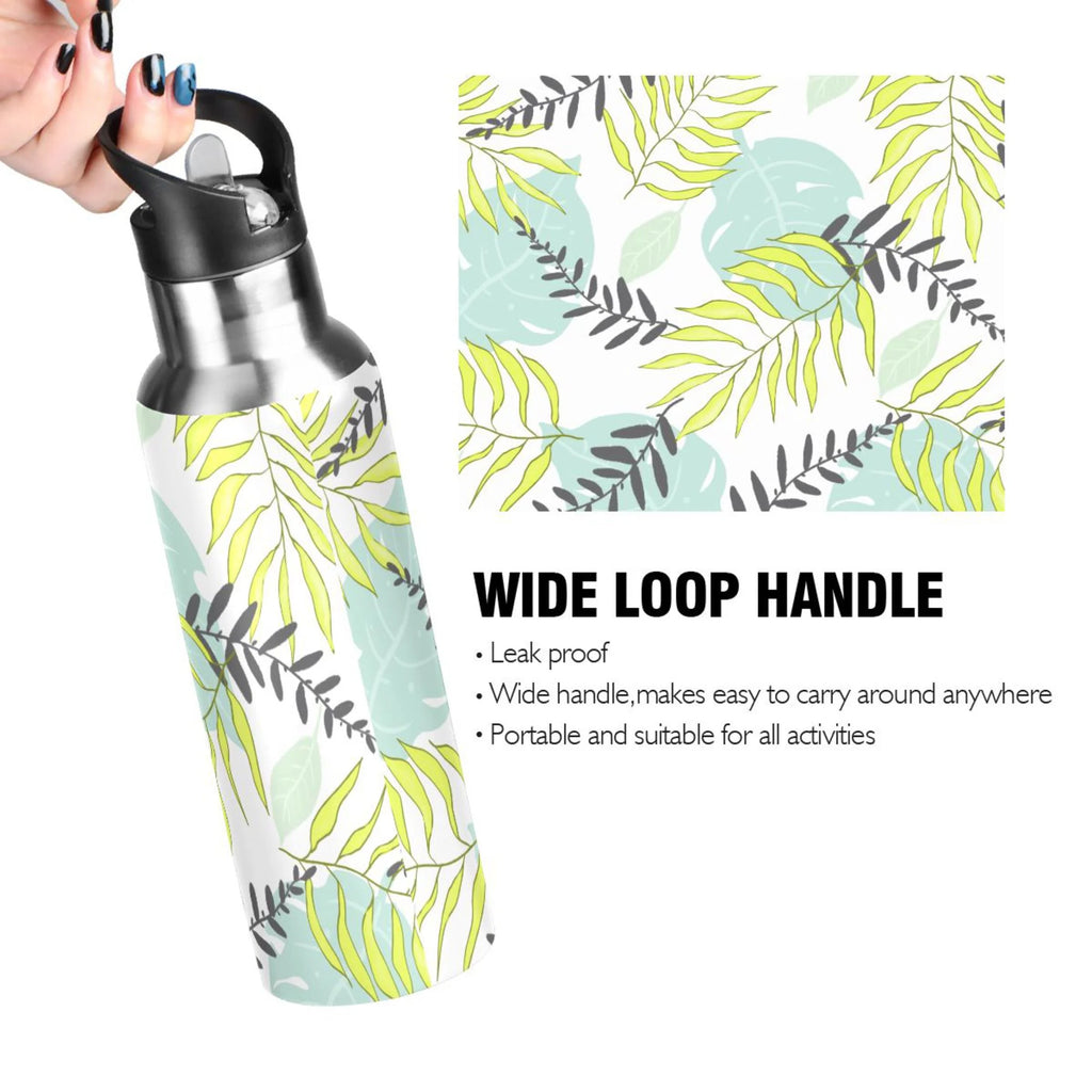 Stainless Steel Insulated Thermos Vacuum Flask Water Bottle with Straw Lid Y211844