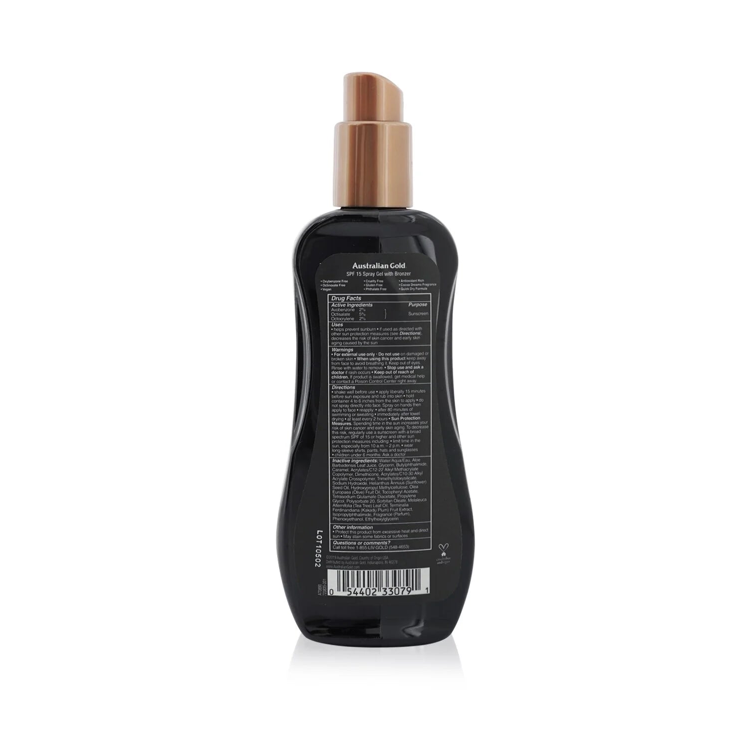 Spray Gel Sunscreen SPF 15 with Instant Bronzer 237ml K4004