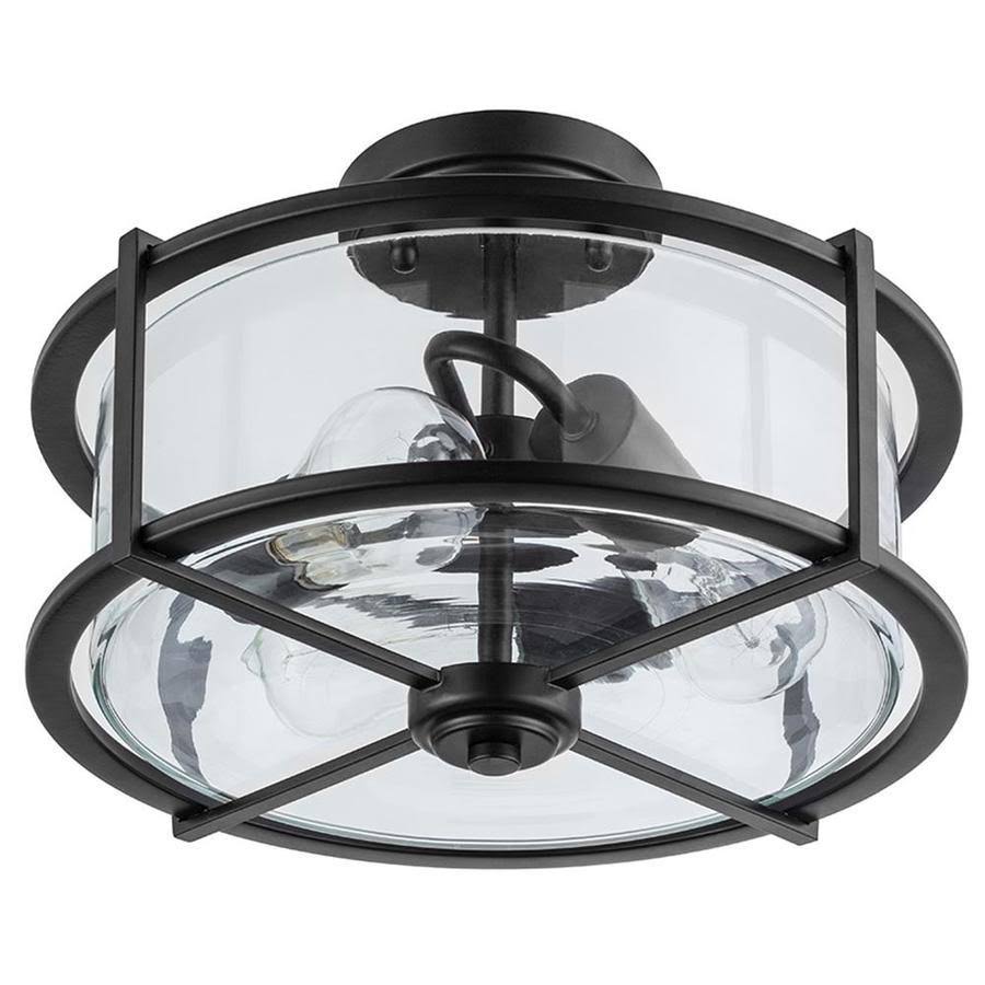 13-in Black Incandescent Semi-Flush Mount Light E8409