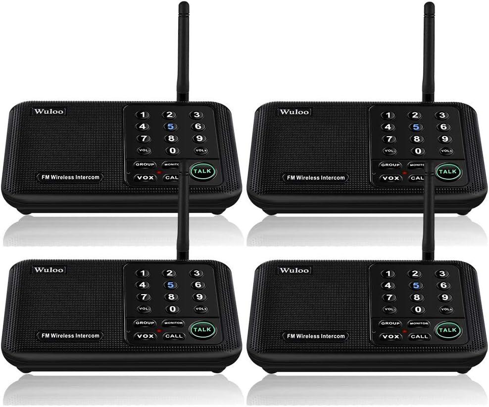 4 Packs Black Wireless Intercom System Y455054