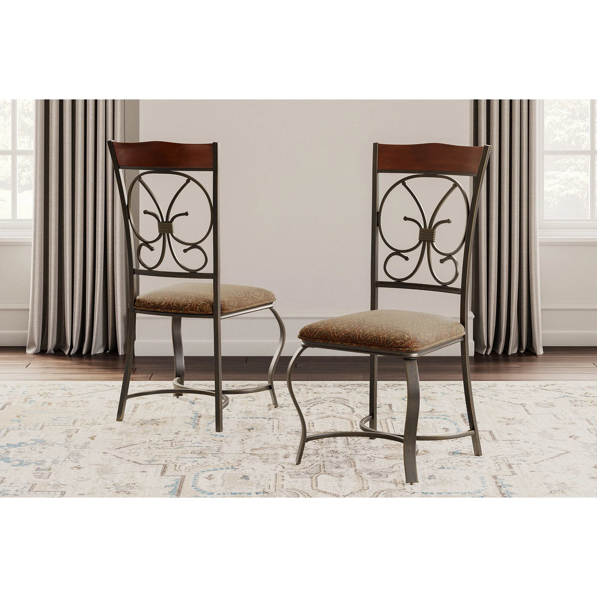 Brown Upholstered Side Chair, Set of 4 S58565