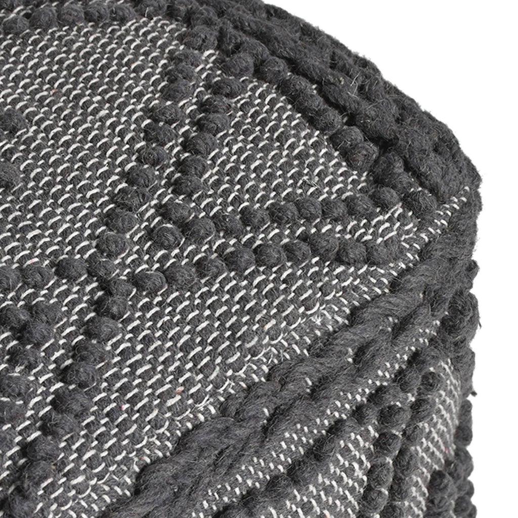 Charcoal Fabric Cube Pouf W84873
