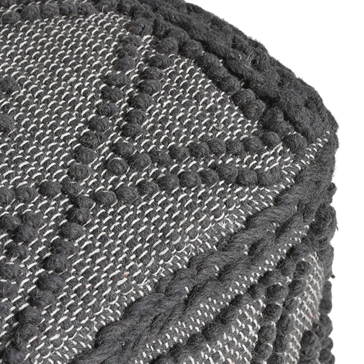 Charcoal Fabric Cube Pouf W84873