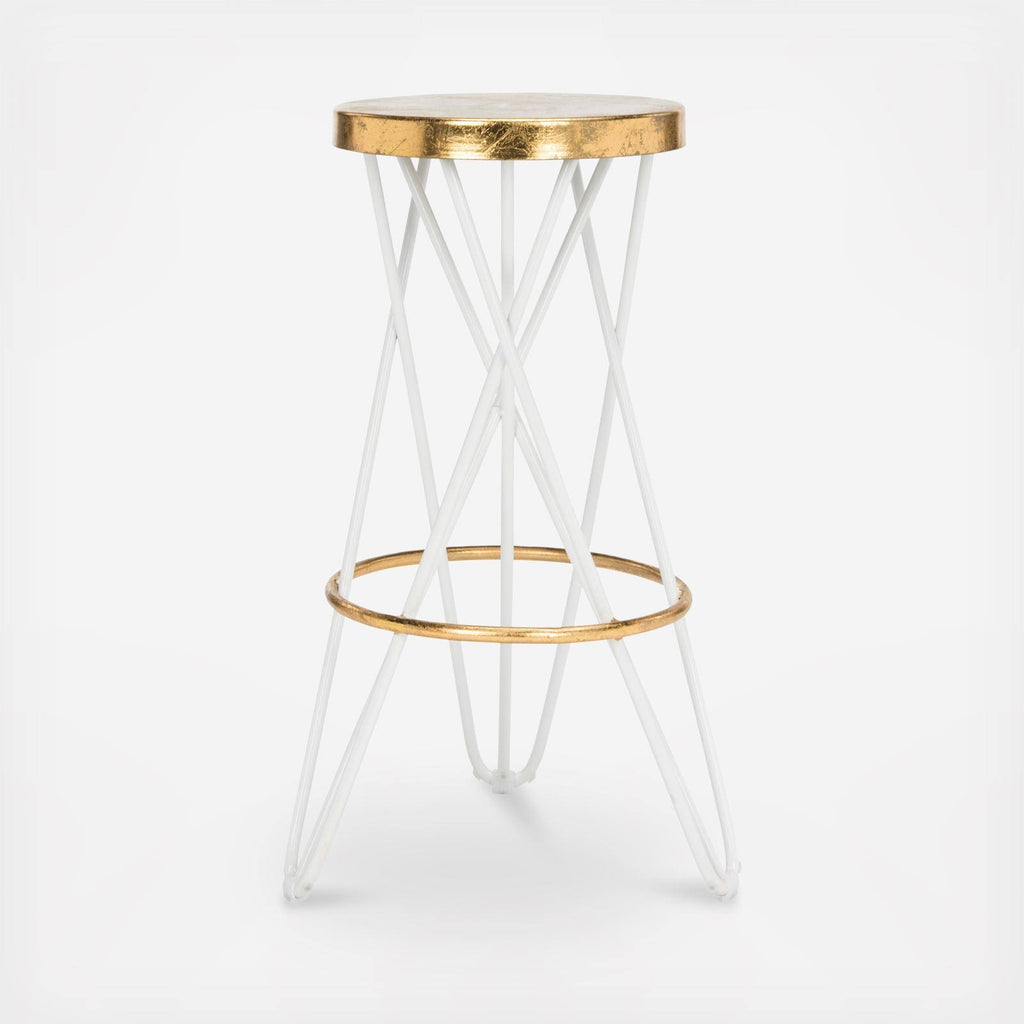 White Gold Leaf Bar Stool C175527
