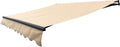 Red/White Stripes Retractable Motorized Patio Awning X39327
