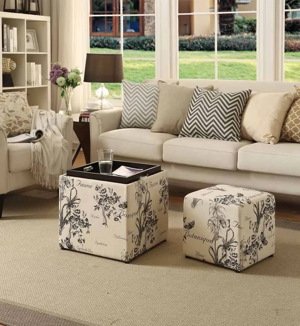 Botanical Print Ottoman N346