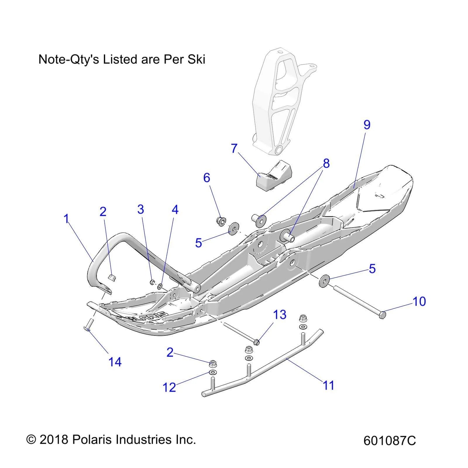 Ski Assembly, Gloss Black U109353