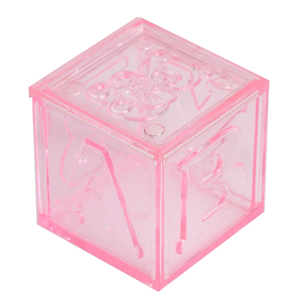 Pink Fillable Baby Blocks Party Favor Gift - 12/pk T657343
