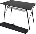 35.4 Camping Table with Adjustable Legs, Aluminum Table with Carrying Bag A844832