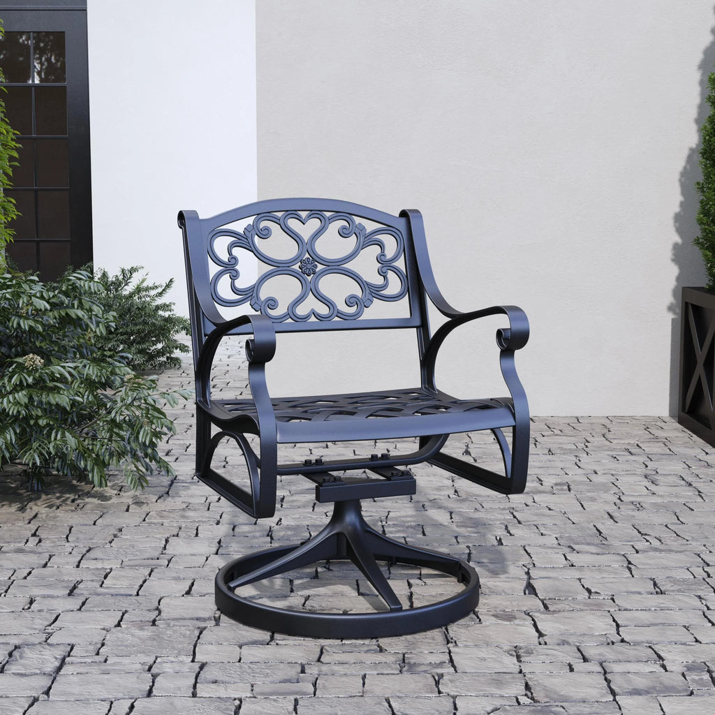 Black Aluminum Outdoor Swivel Rocking Chair F21667