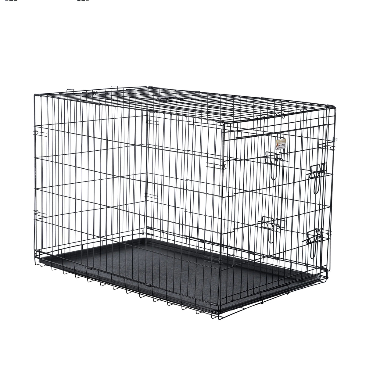 Black Collapsible Dog Crate with Divider Wall Panel W654