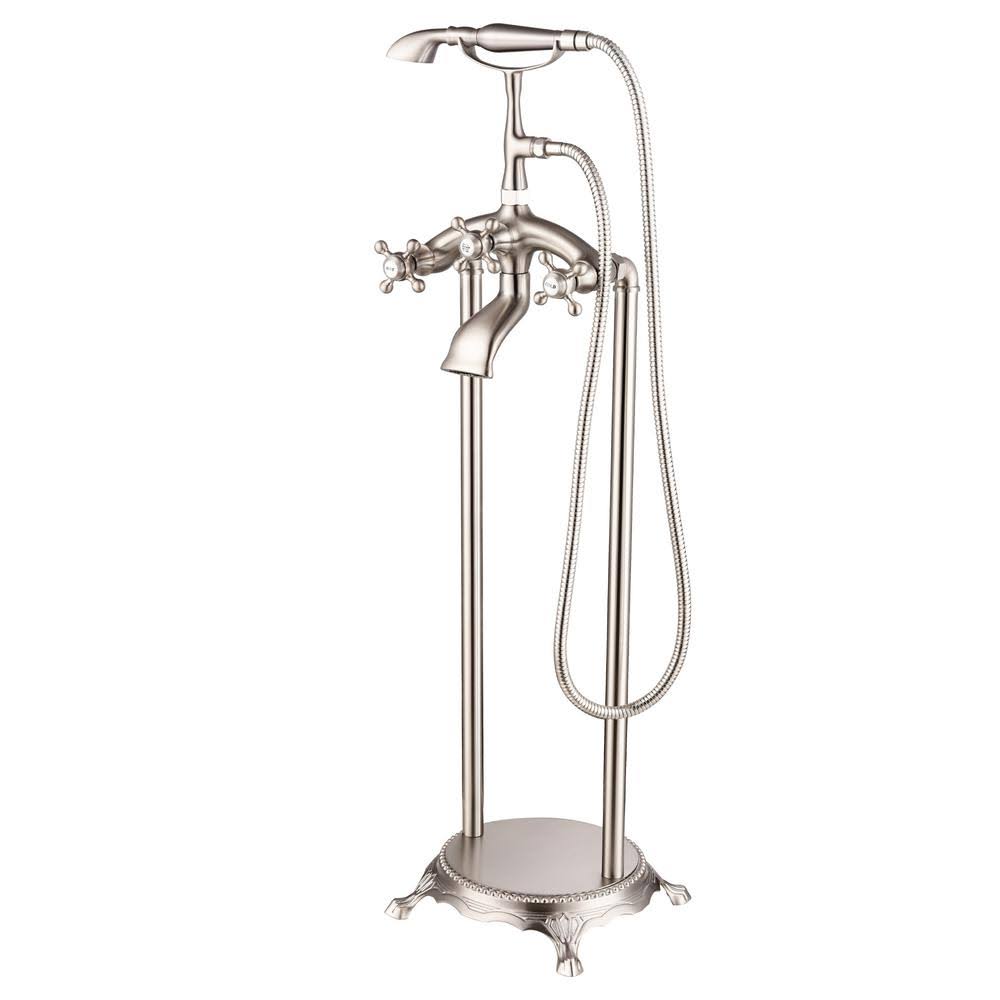 Brushed Nickel Claw Foot Freestanding Tub Faucet Y29998