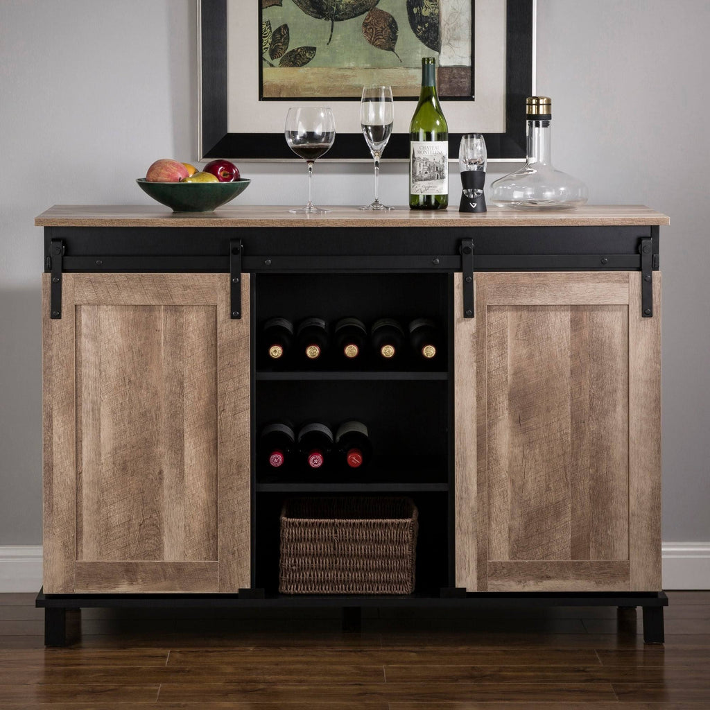 Black/Walnut Storage Cabinet Sideboard S796
