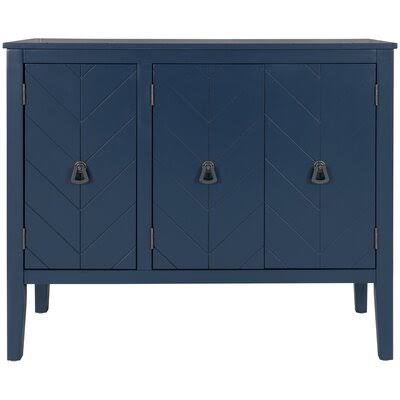 Navy Blue Accent Storage Cabinet with Shelves H3981