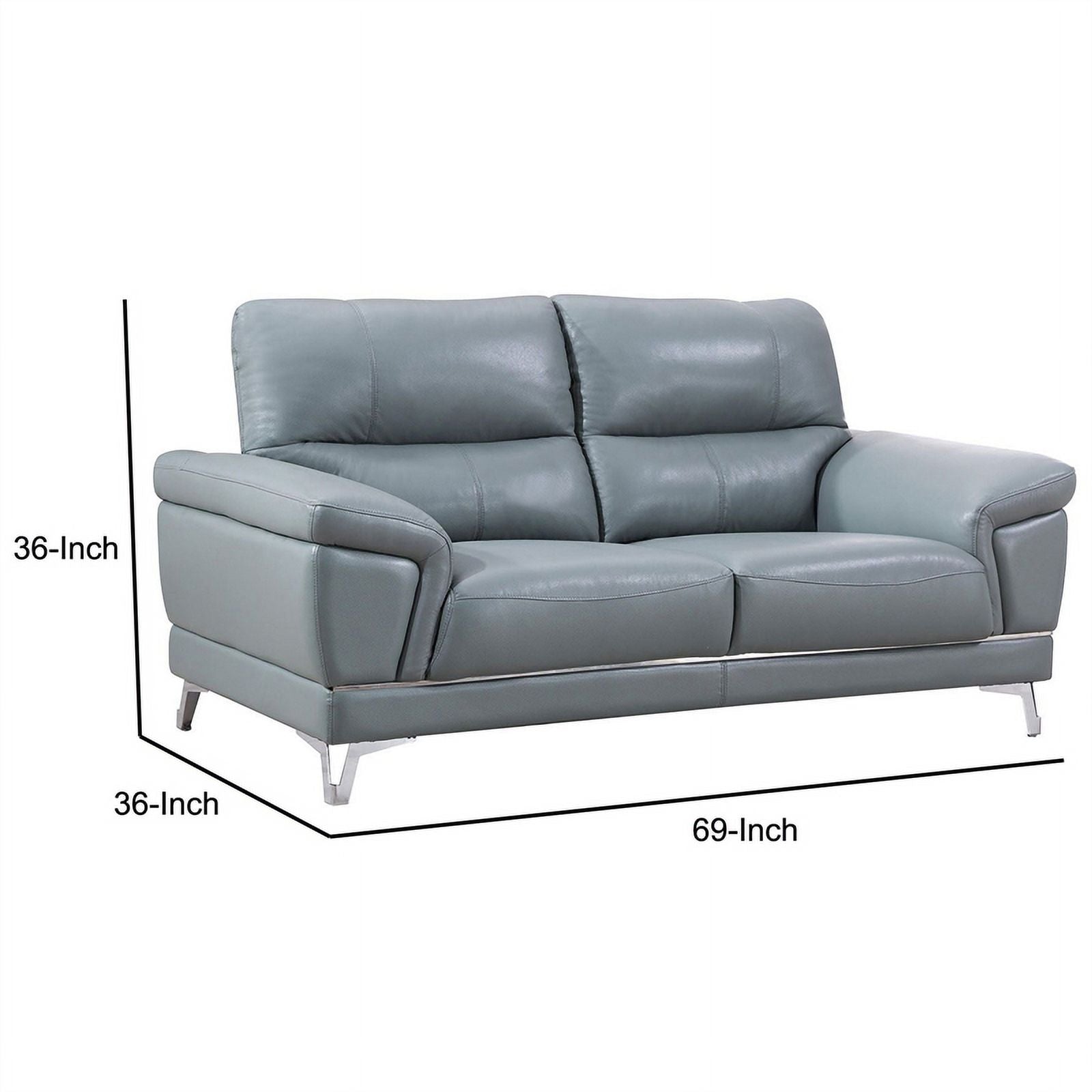 Gray Tufted Leatherette Loveseat B964